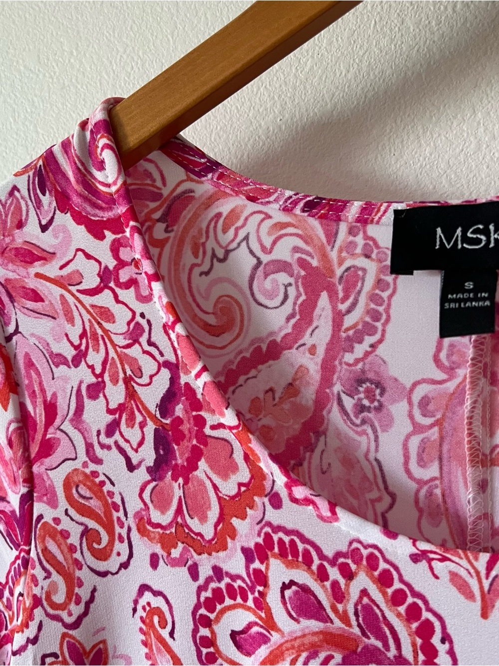 MSK Women's Paisley-Print Flounce-Hem Shift Dress Sz S - Picture 5 of 9
